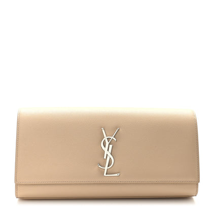 Saint Laurent Grain De Poudre Classic Monogram Cassandre Clutch Nude 1 of 7
