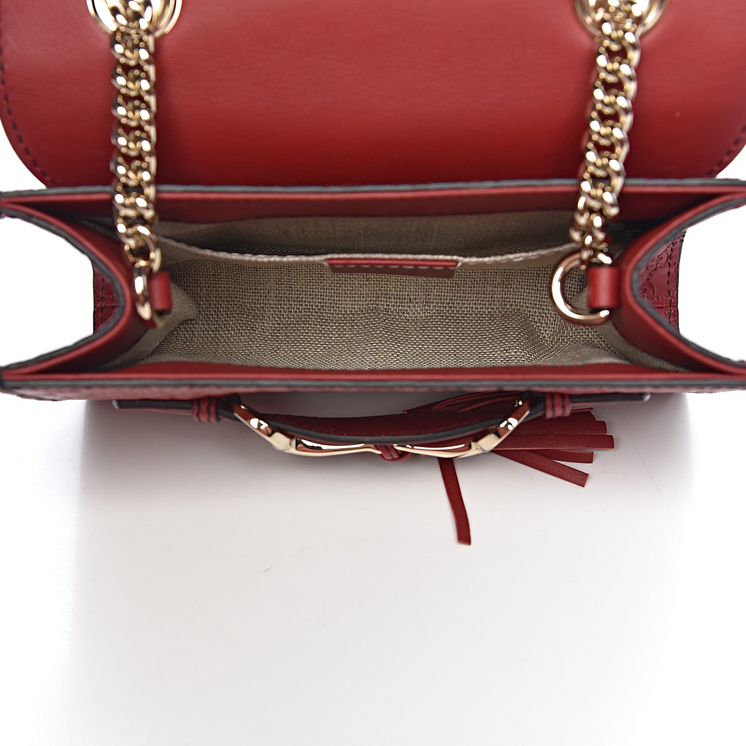 Gucci Soft Microguccissima Mini Emily Chain Shoulder Bag Rosso 5 of 10