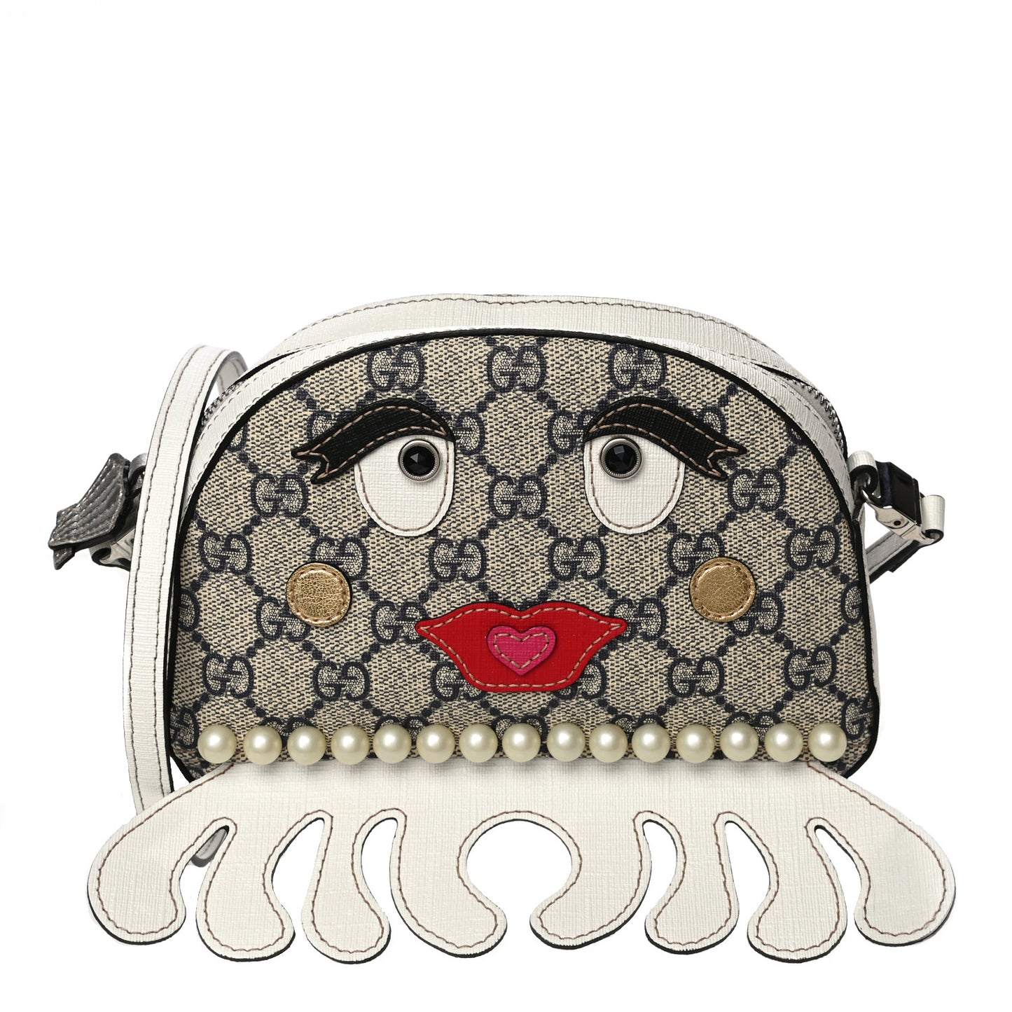 GG Supreme Monogram Childrens Octopus Messenger Bag White