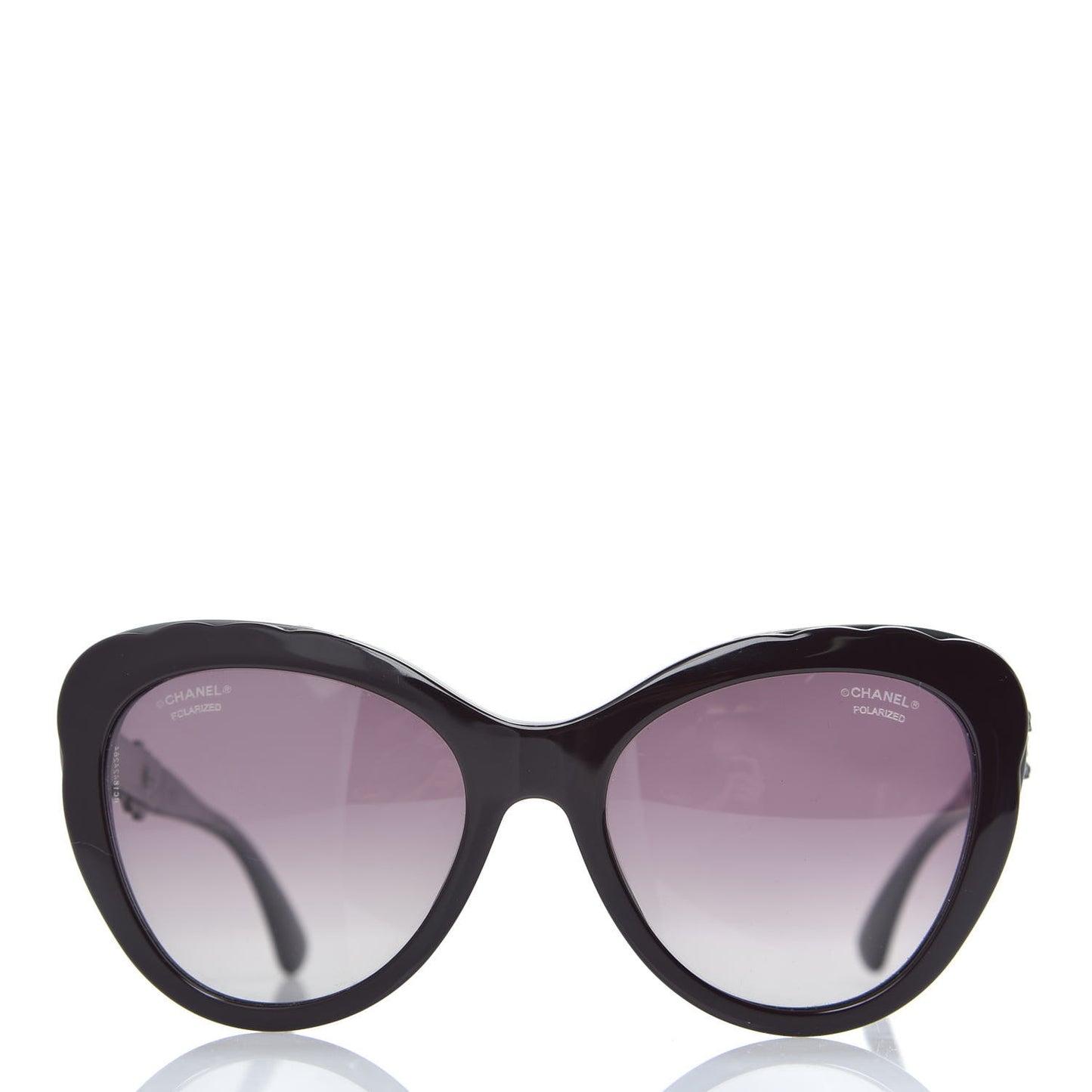 Acetate Polarized Bijou Cat Eye Sunglasses 5354 Black