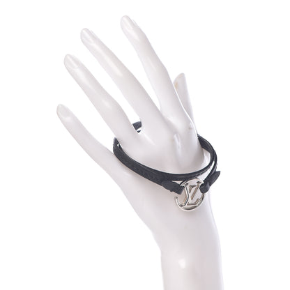 Louis Vuitton Calfskin LV Circle Double Wrap Bracelet Black 2 of 6