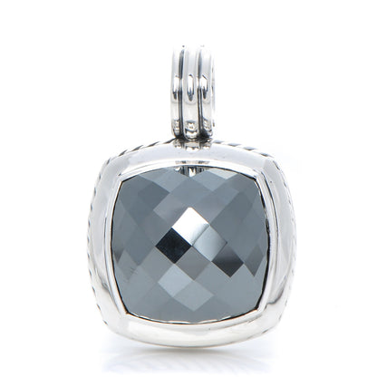 David Yurman Sterling Silver Hematite 17mm Albion Enhancer Pendant 1 of 2