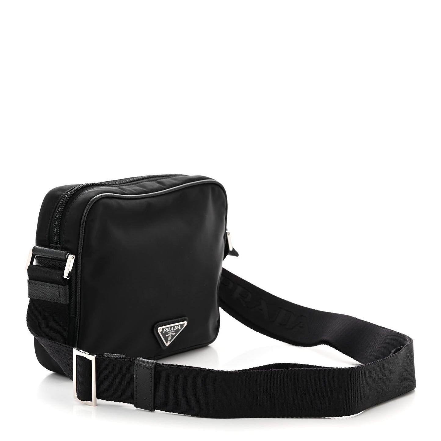 Tessuto Nylon Saffiano Logo Camera Bag Black