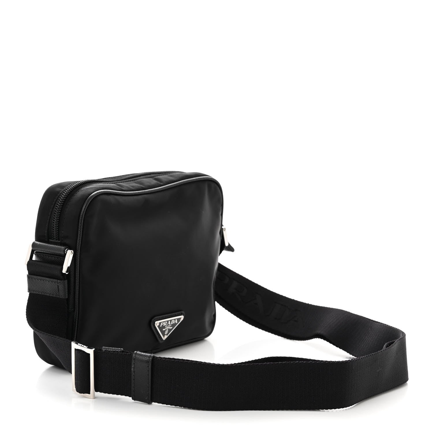 Prada Tessuto Nylon Saffiano Logo Camera Bag Black 3 of 11