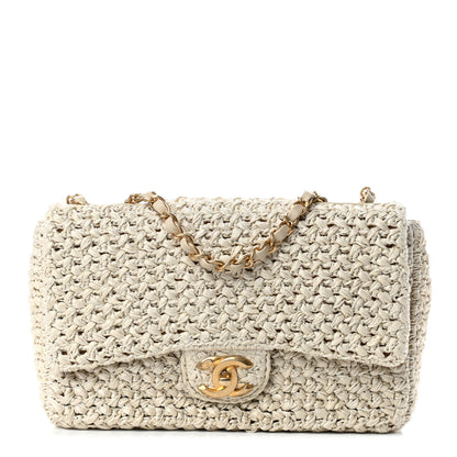 Chanel Raffia Crochet Paris Greece Medium Flap Bag Beige 1 of 10