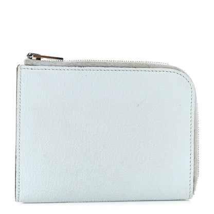 Hermes Chevre Mysore Remix Duo Wallet Blue Brume Vert Criquet 1 of 10