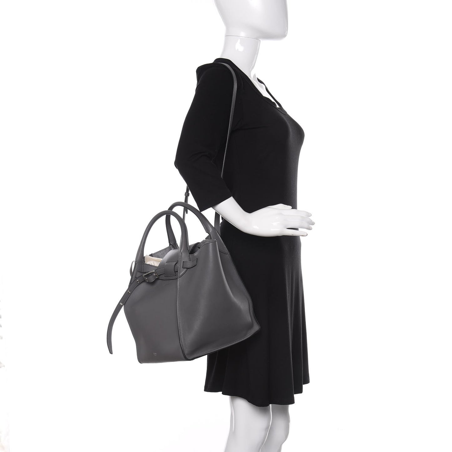 Supple Calfskin Small Big Bag Medium Grey