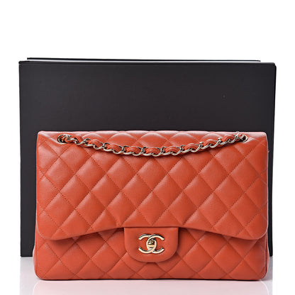 Chanel Caviar Quilted Jumbo Double Flap Orange 11 of 11