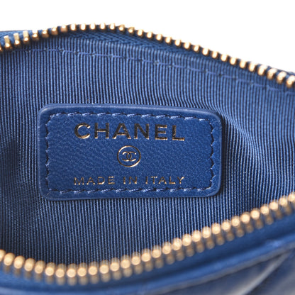 Chanel Lambskin Quilted Small Cosmetic Case Dark Blue 6 of 8