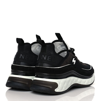 Chanel Velvet Calfskin Mixed Fibers CC Sneakers 41 Black 4 of 9