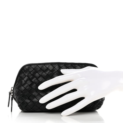 Bottega Veneta Nappa Intrecciato Small Cosmetic Pouch Black 2 of 8