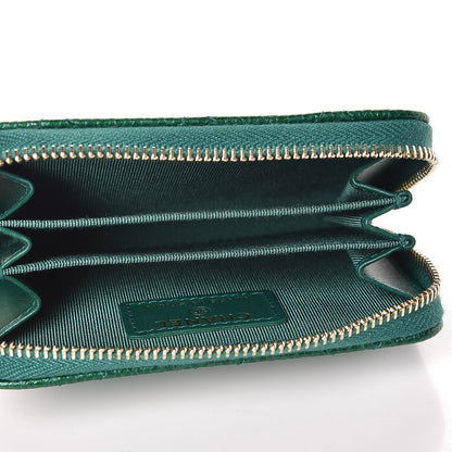 Chanel Metallic Caviar Quilted Zip Coin Purse Green 5 of 8