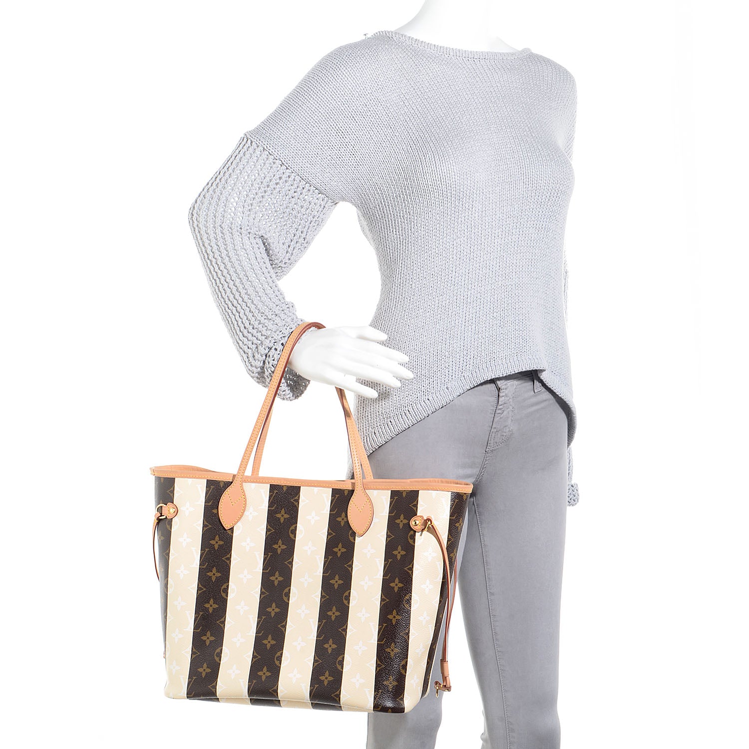 Louis Vuitton Monogram Rayures Neverfull MM 2 of 8