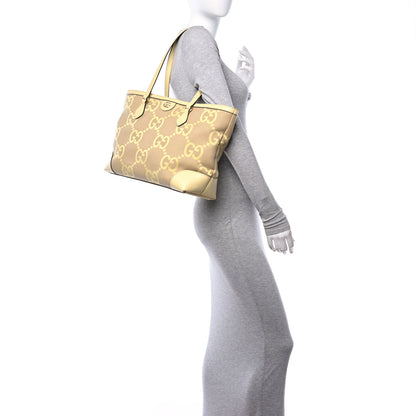 Gucci Monogram Jumbo GG Textured Dollar Calfskin Medium Ophidia Shopping Tote Beige Banana 3 of 11