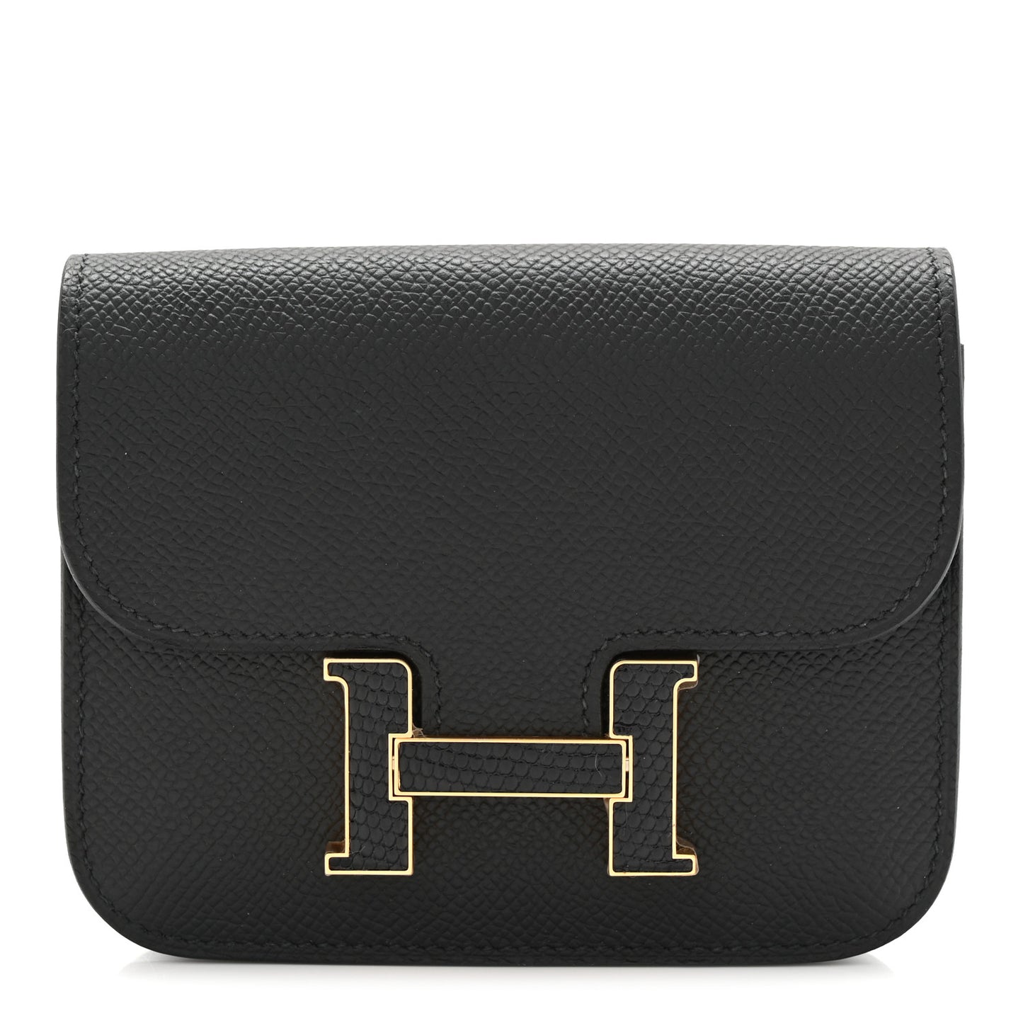 Epsom Lizard Constance Slim Wallet Black