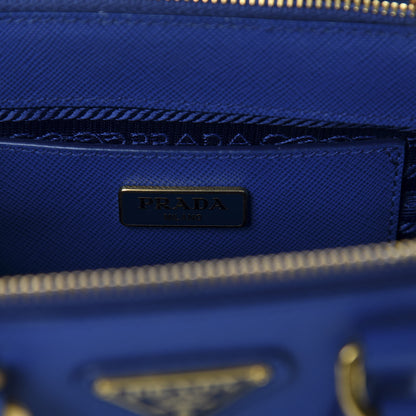 Prada Saffiano Micro Galleria Double Zip Tote Azzurro 8 of 9