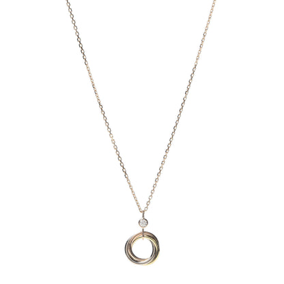 Cartier 18K Pink Yellow White Gold Diamond Trinity Pendant Necklace 1 of 7