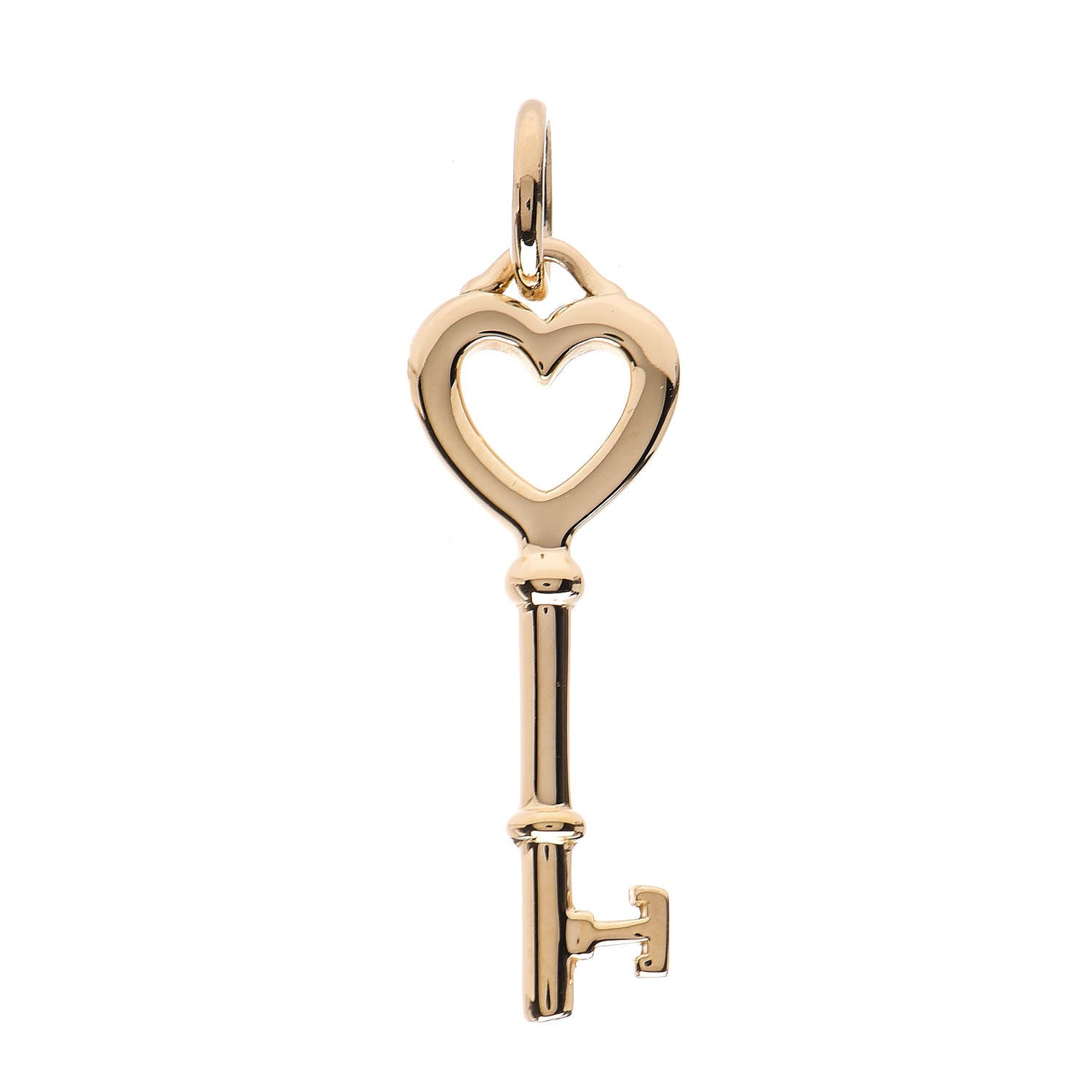 18K Yellow Gold Mini Heart Key Pendant