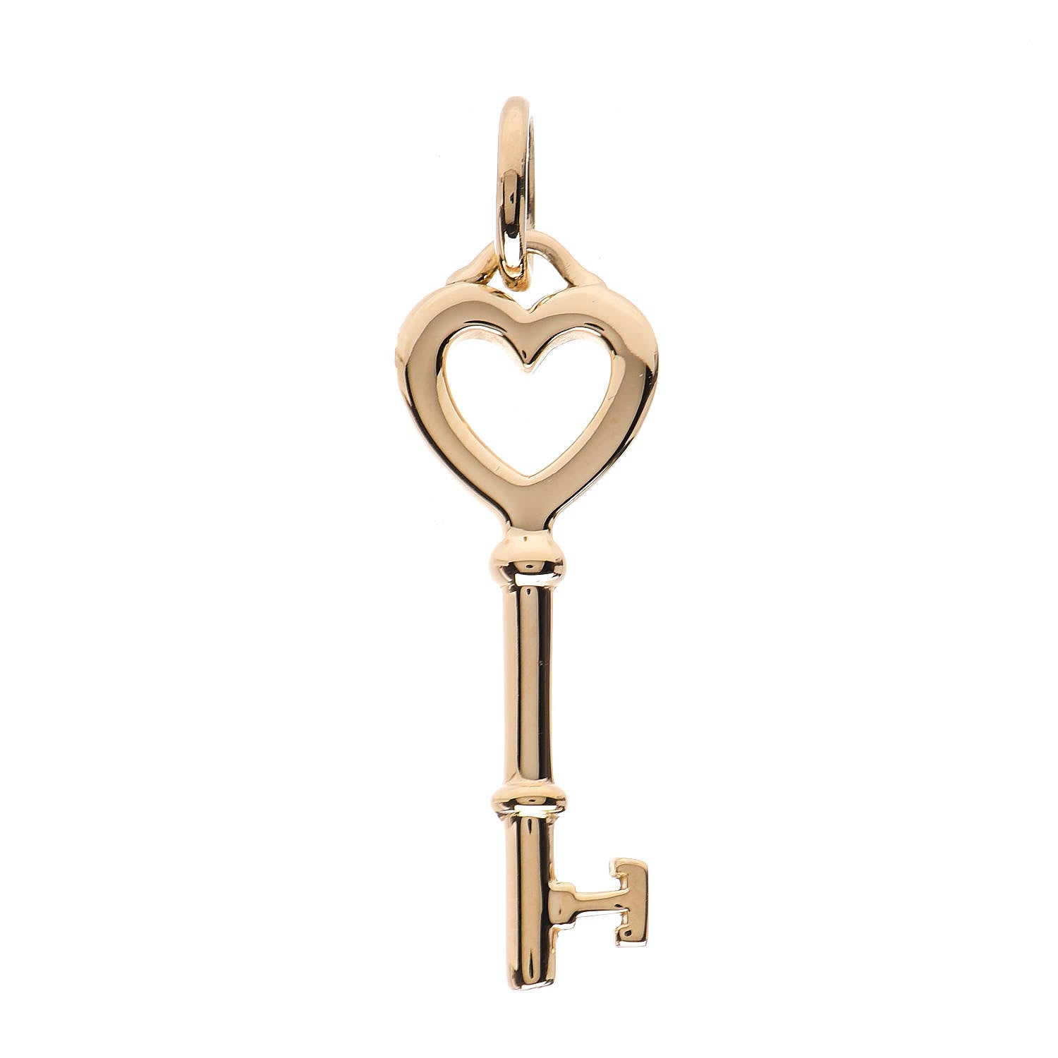 Tiffany 18K Yellow Gold Mini Heart Key Pendant 1 of 3