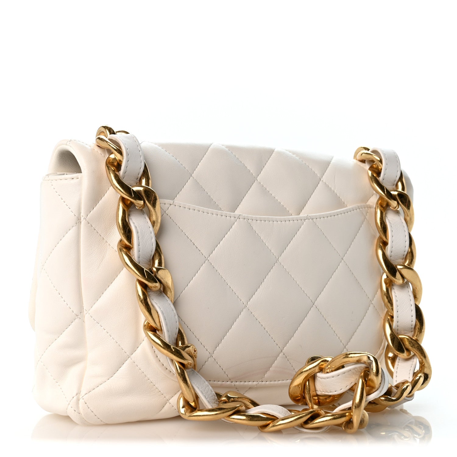 Chanel Lambskin Quilted Large CC Funky Town Flap White 3 of 12