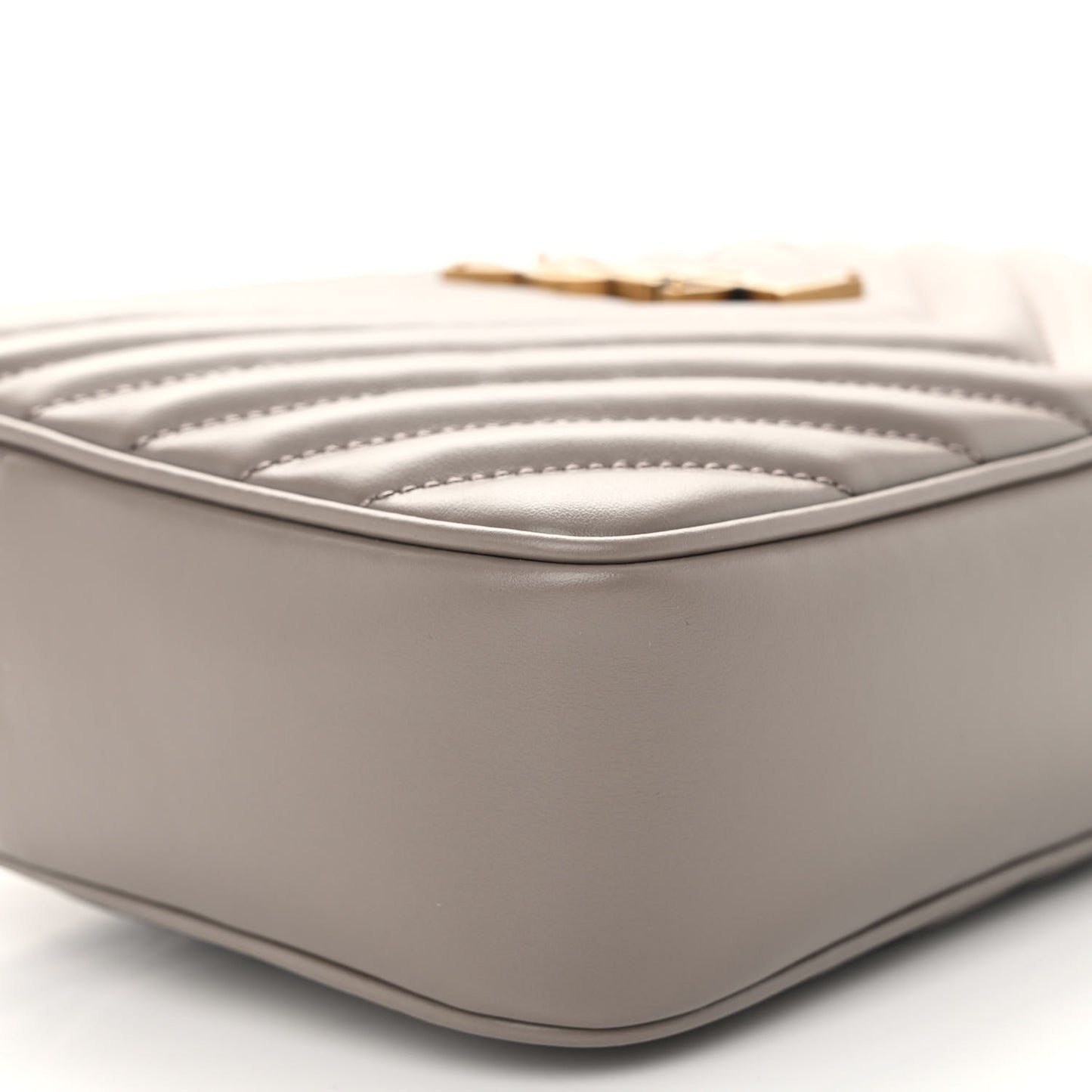 Calfskin Matelasse Monogram Lou Camera Bag Greyish Brown