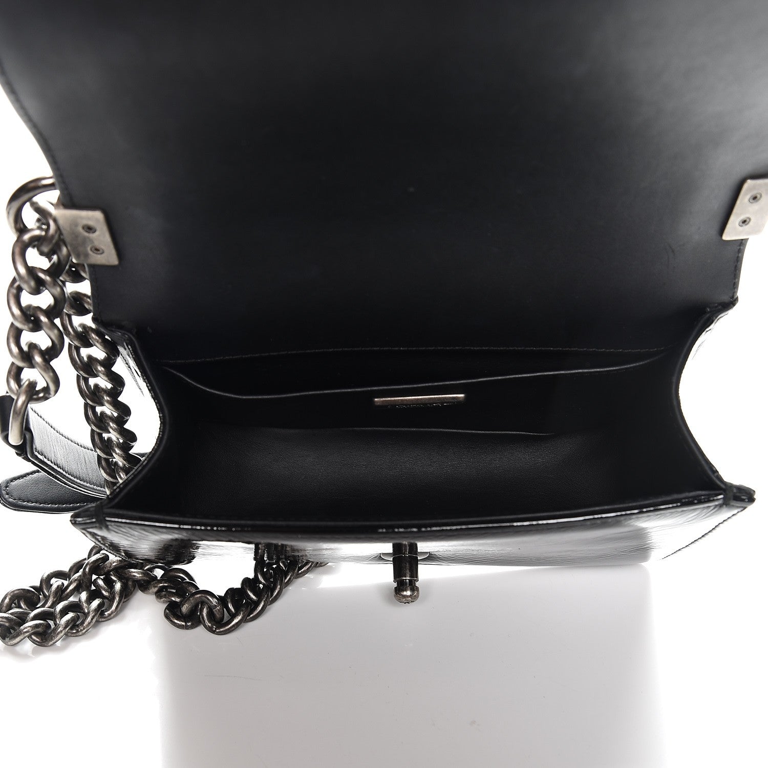 Chanel Python Patent Small Boy Flap Black 5 of 7