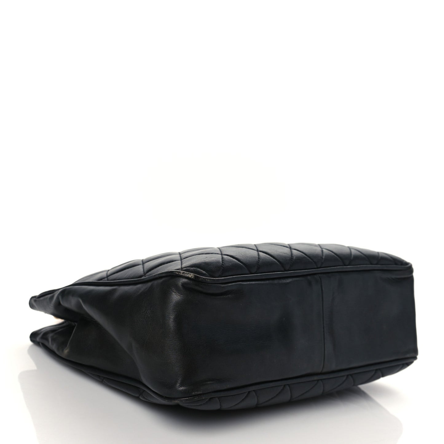 Lambskin Quilted CC Shopping Tote Black