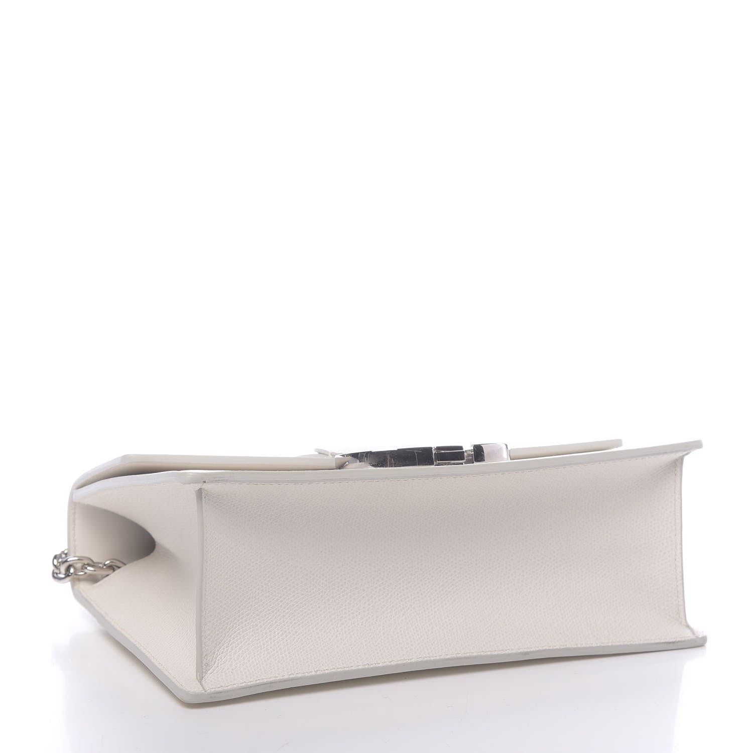 Christian Dior Grained Calfskin 30 Montaigne Chain Flap Bag White 4 of 12