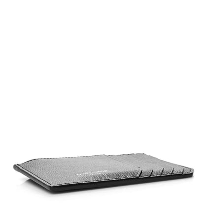 Saint Laurent Grained Calfskin 5 Fragments Zip Pouch Card Holder Black 4 of 11