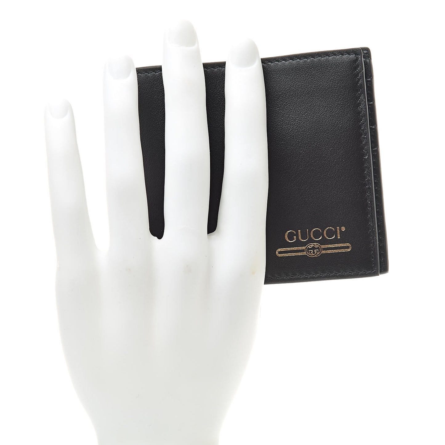 Plutone Calfskin Logo Bi-Fold Wallet Black