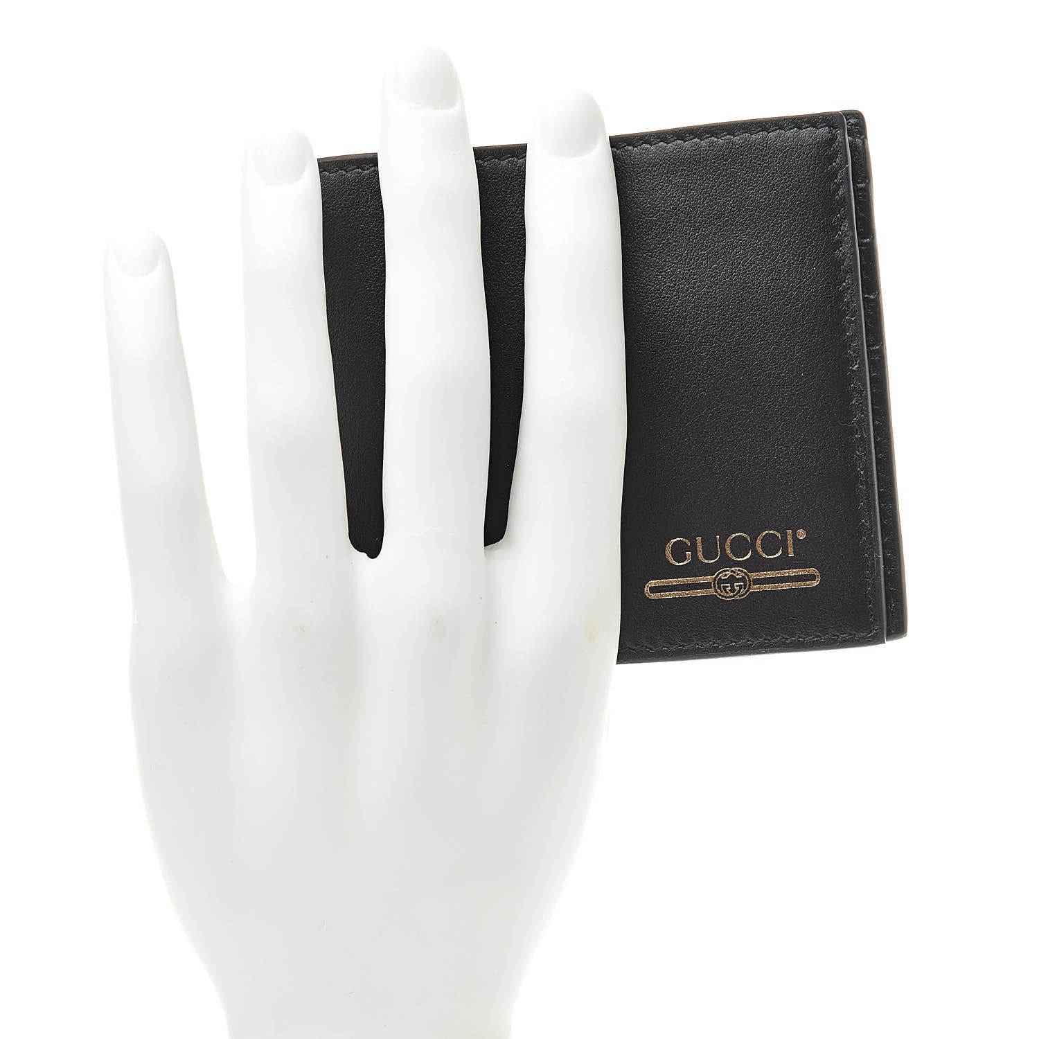 Gucci Plutone Calfskin Logo Bi-Fold Wallet Black 2 of 7