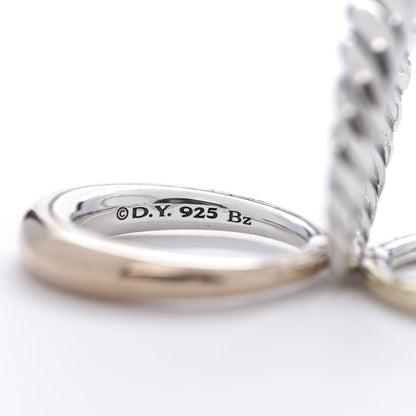 David Yurman Sterling Silver Bronze Brass Pure Form Three-Row Ring 55 7.25 6 of 6