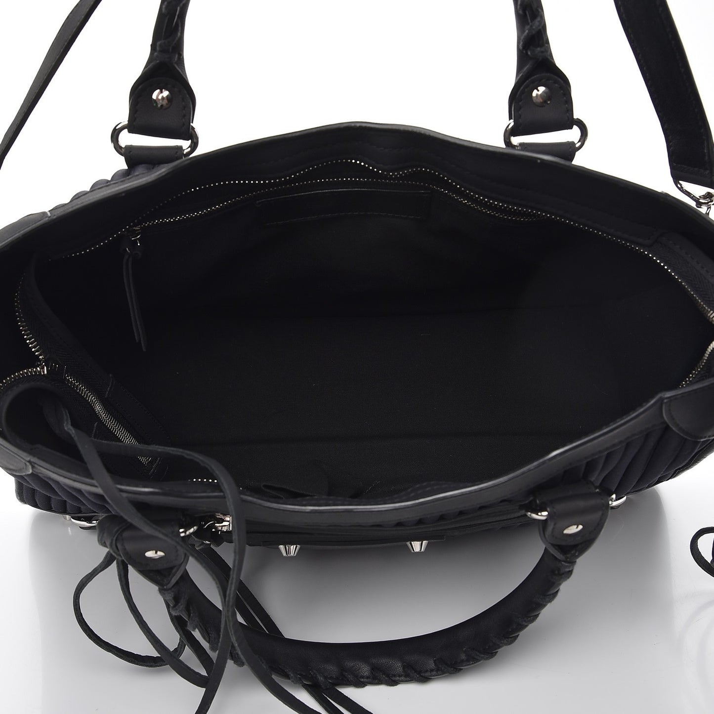 Ribbed Neoprene Classic Silver Hardware City Black