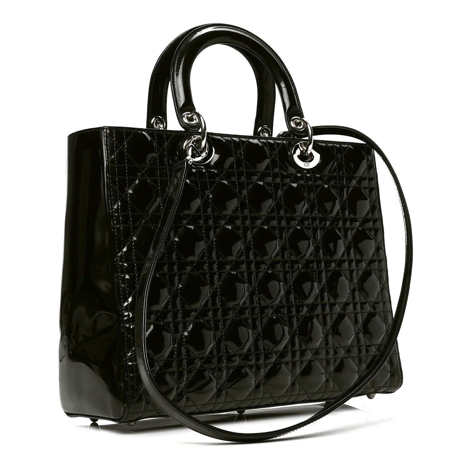 Christian Dior Patent Cannage Large Lady Dior Black 2 of 6