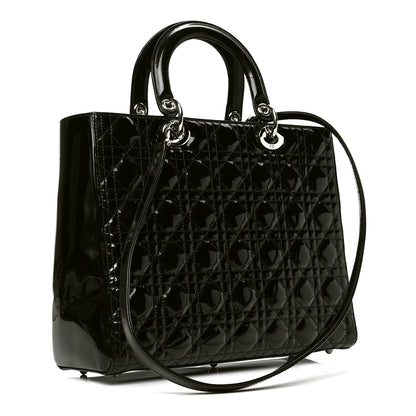 Christian Dior Patent Cannage Large Lady Dior Black 2 of 6