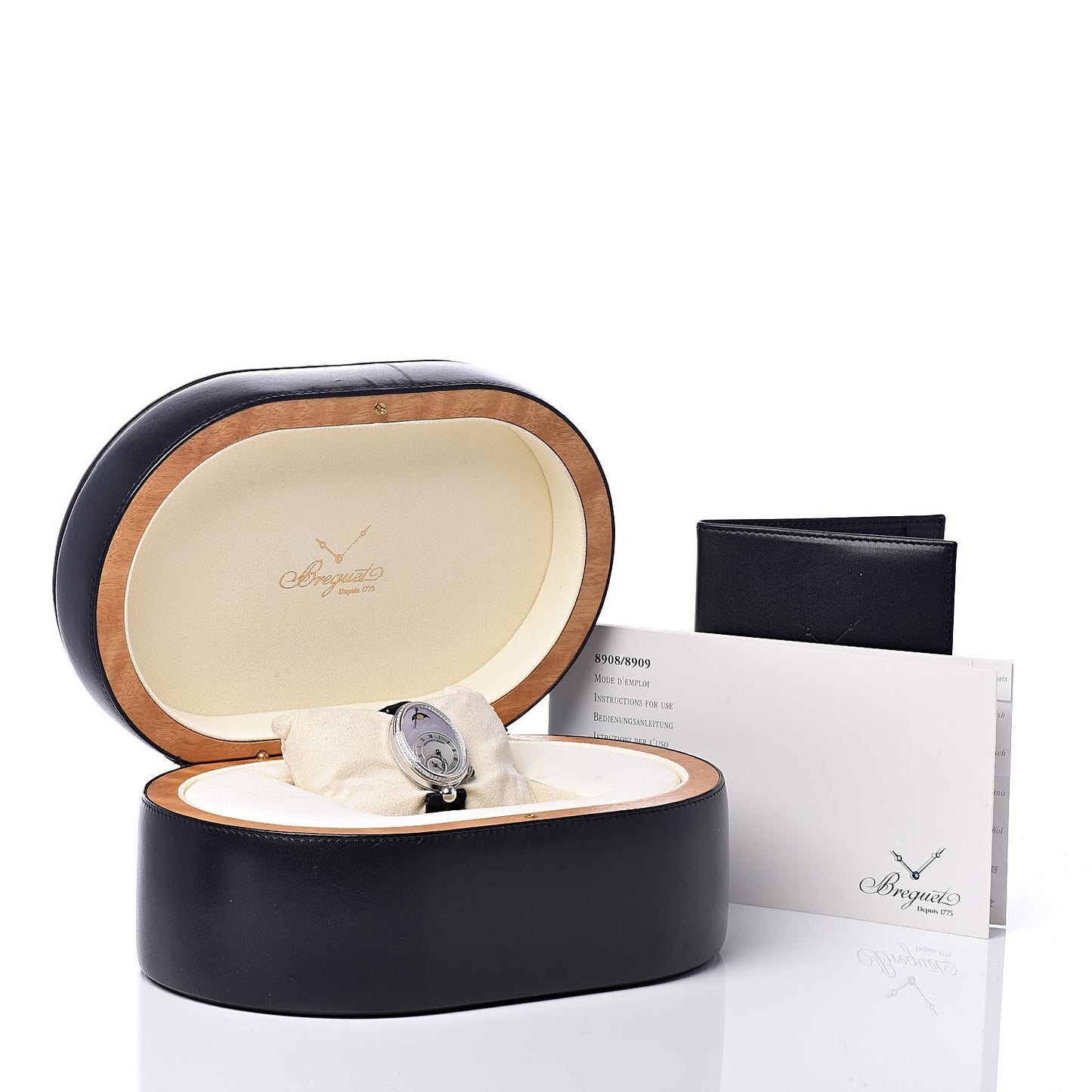 18K White Gold Satin Diamond Bezel Mother of Pearl 29mm Reine de Naples Automatic Watch 8908BB/52/864