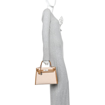 Hermes Toile H Swift Kelly Sellier 28 Ecru Biscuit 2 of 11