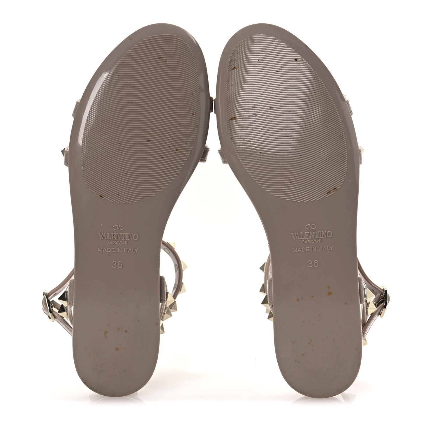PVC Jelly Rockstud Caged Sandals 36 Poudre