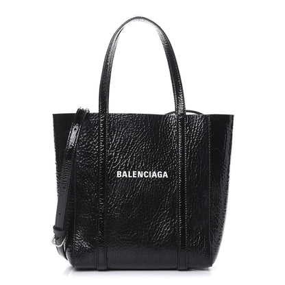 Balenciaga Textured Patent Calfskin XXS Everyday Tote Black 1 of 9