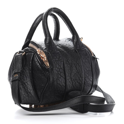 Alexander Wang Pebbled Lambskin Mini Rockie Black Rose Gold Hardware 3 of 9