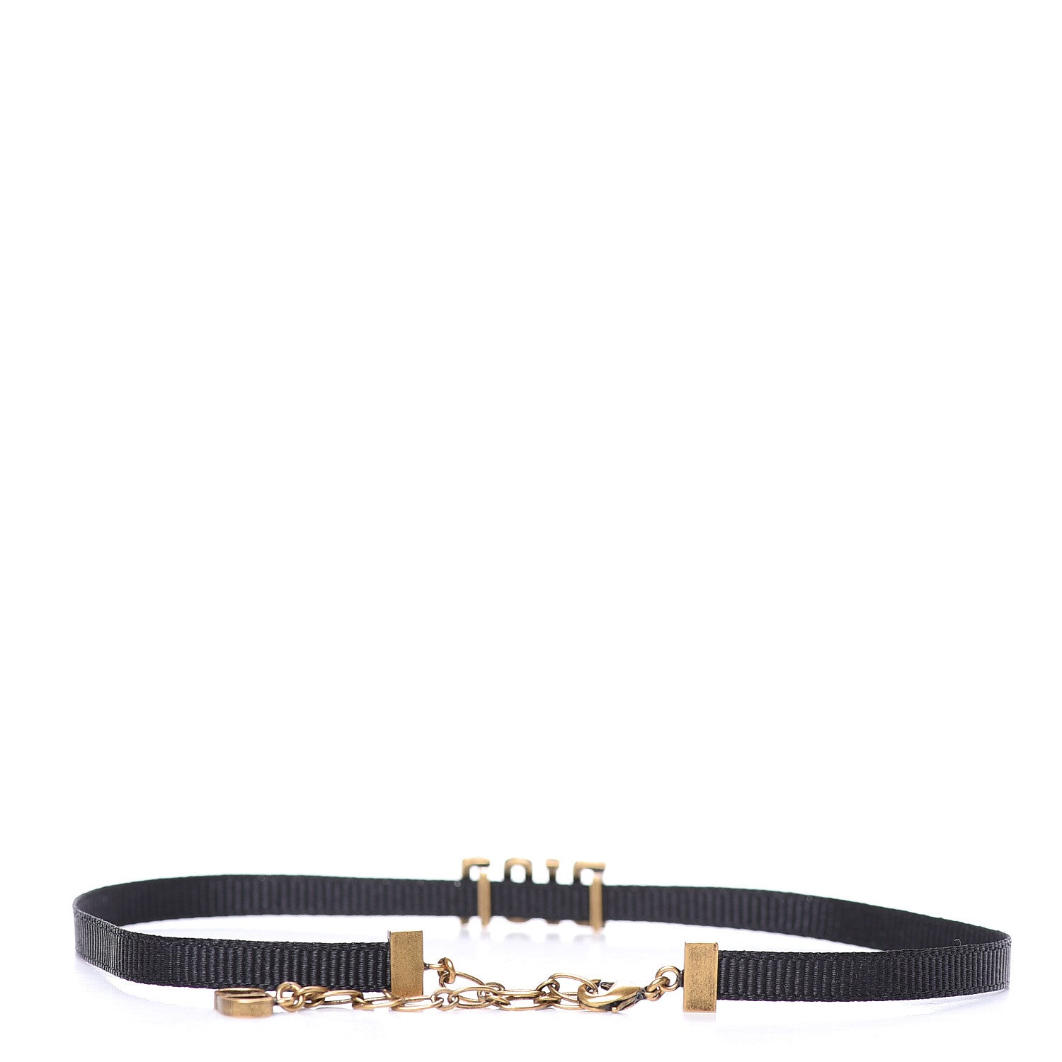 Christian Dior Grosgrain Ribbon Dior Logo Choker Necklace Black 3 of 4