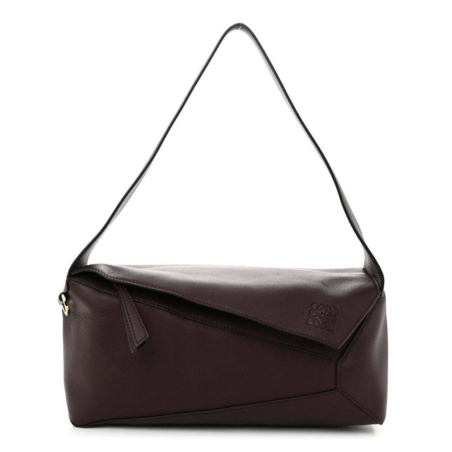 Calfskin Puzzle Hobo Prune