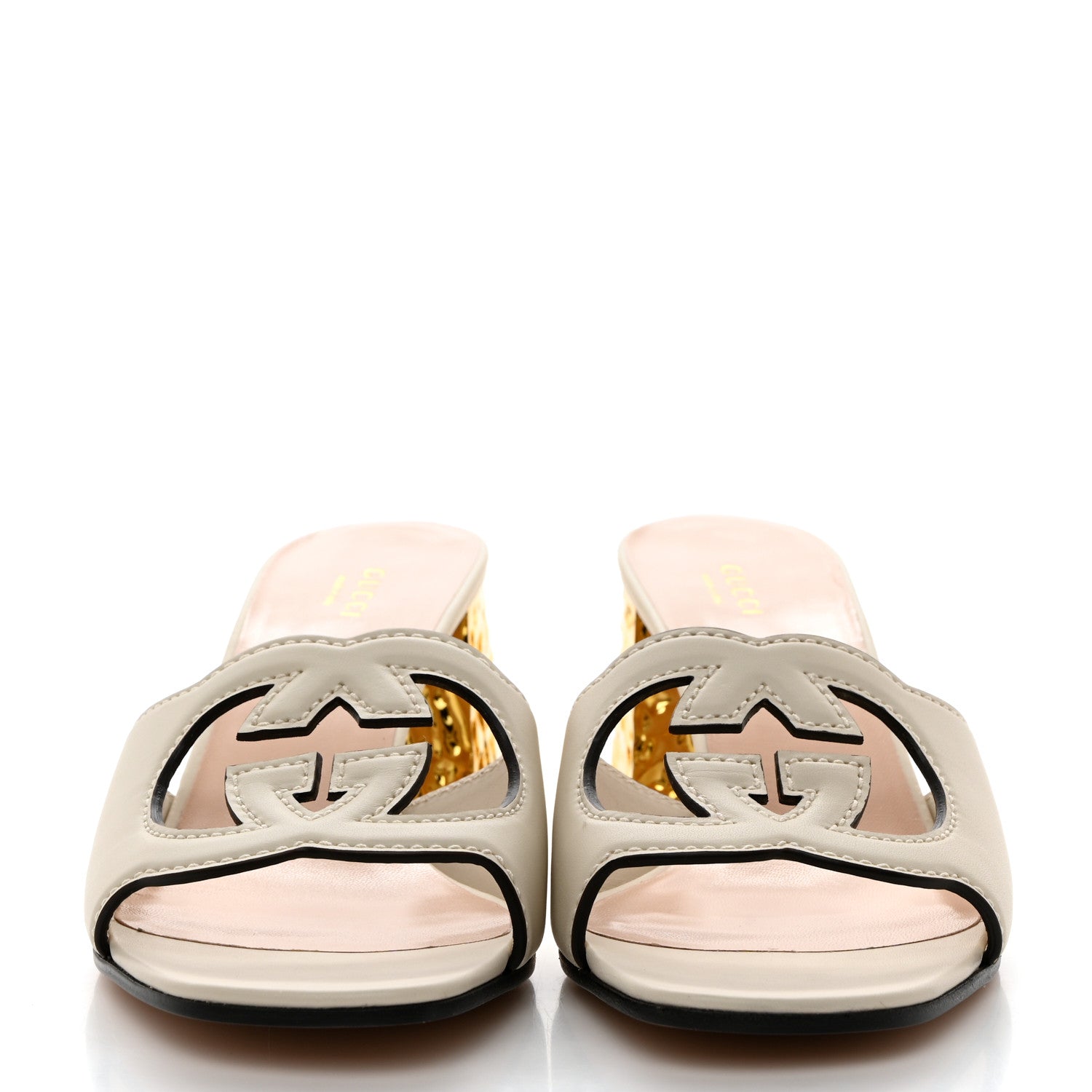 Gucci Cosmos Softy Calfskin Interlocking G Cut Out 55mm Slide Sandals 40.5 White 2 of 8