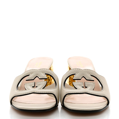 Gucci Cosmos Softy Calfskin Interlocking G Cut Out 55mm Slide Sandals 40.5 White 2 of 8
