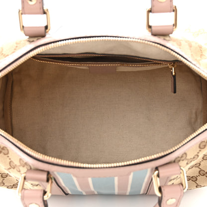 Gucci Monogram Vintage Web Medium Boston Pink Blue 5 of 10