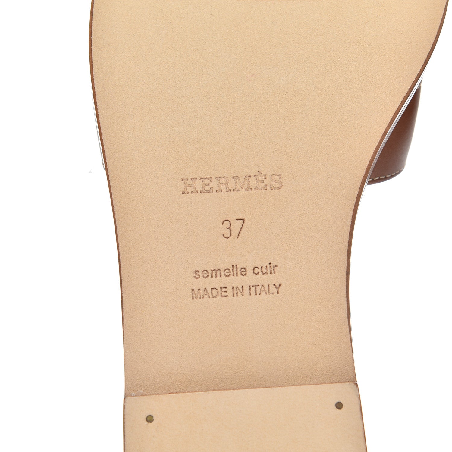 Hermes Box Calfskin Oran Sandals 37 Gold 7 of 14
