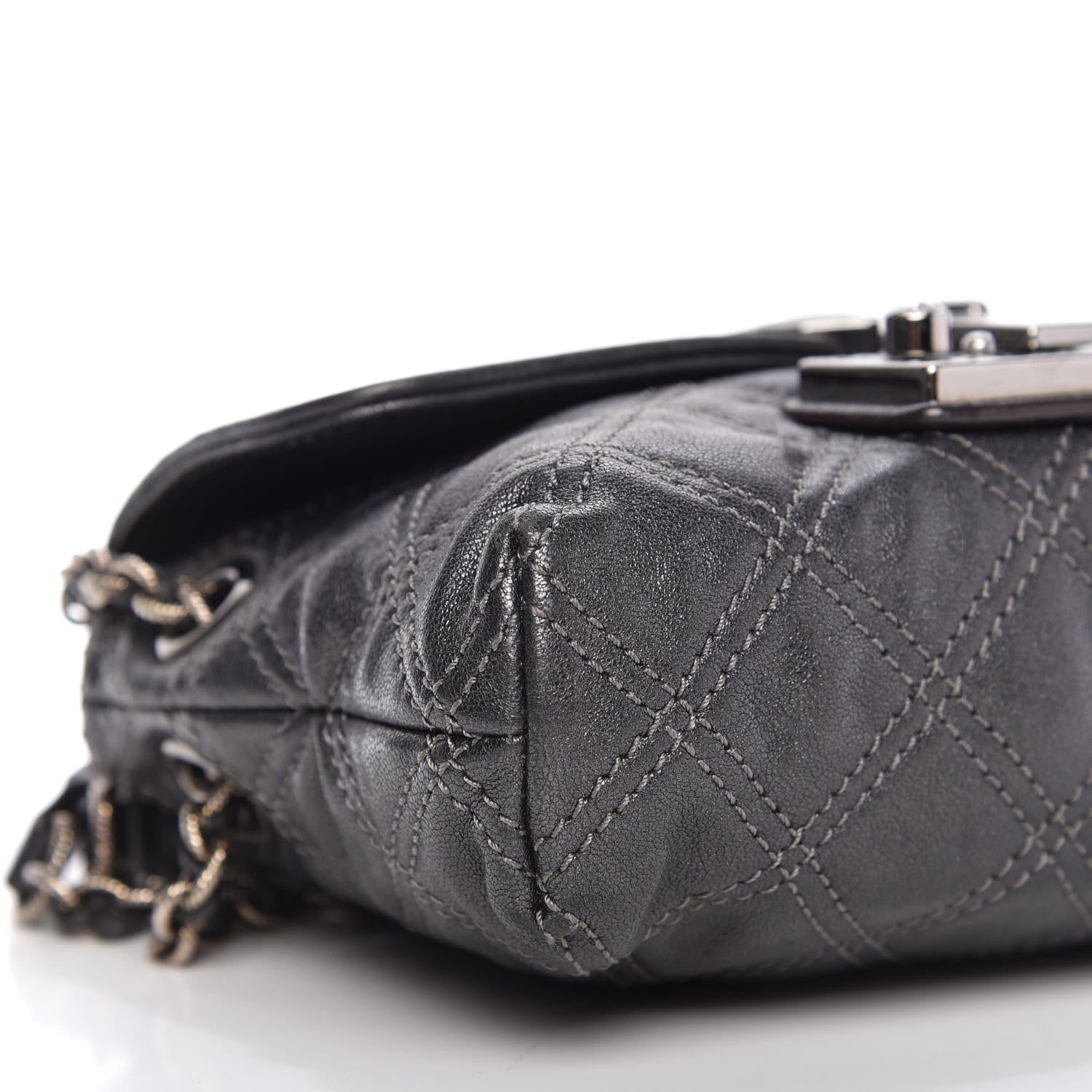 Marc Jacobs Metallic Lambskin Baroque Single Flap Grey 6 of 10
