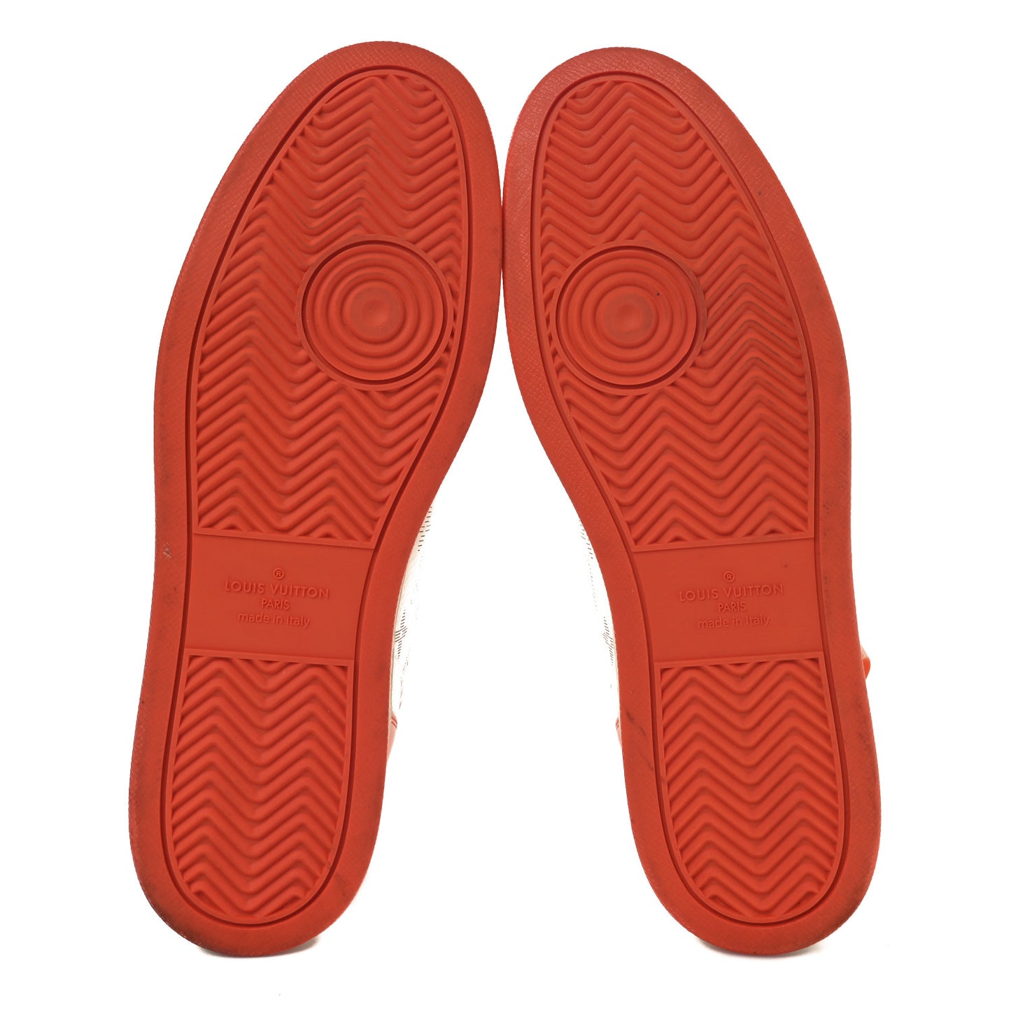 Calfskin Monogram Rivoli High Top Sneakers 10 Orange