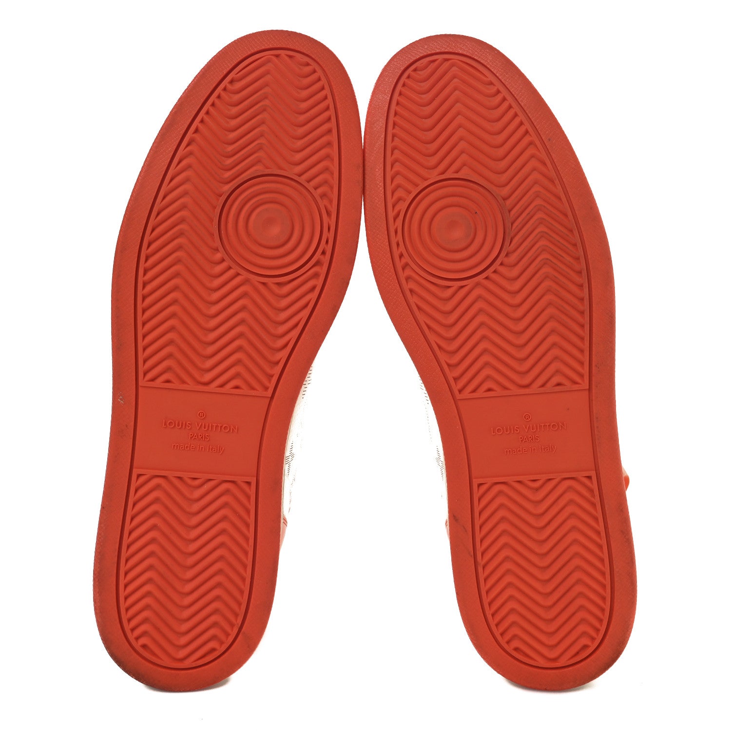 Louis Vuitton Calfskin Monogram Rivoli High Top Sneakers 10 Orange 6 of 9