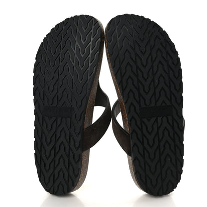 Saint Laurent Suede Jimmy Thong Flat Sandals 38 Chocolate 5 of 8